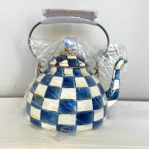 MacKenzie-Childs Royal Check Enamel Tea Kettle - 3 Quart